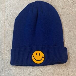 Aviator Nation Royal Blue Happy Face Beanie One Size *discontinued